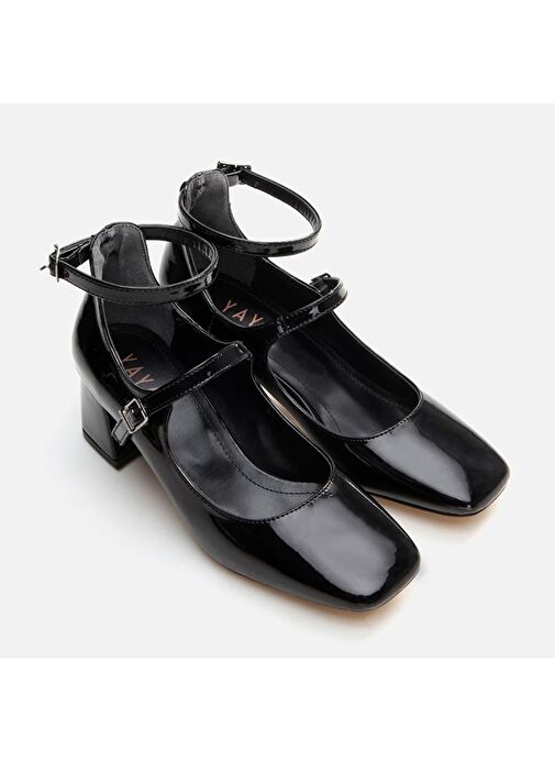 Yaya by Hotiç Siyah Kadın Rugan Topuklu Ayakkabı 01AYY295020A100 - Görsel 6