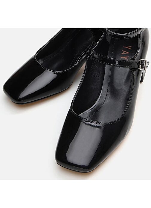 Yaya by Hotiç Siyah Kadın Rugan Topuklu Ayakkabı 01AYY295020A100 - Görsel 7