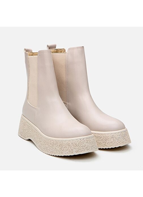 Bej Kadın Düz Bot - Görsel 3