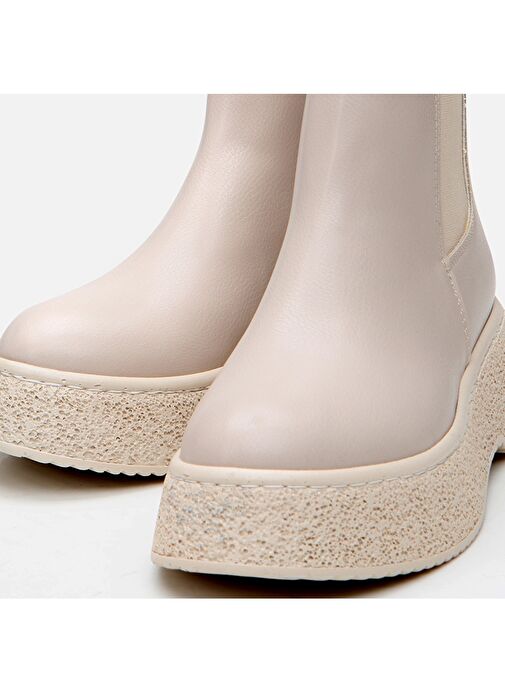 Bej Kadın Düz Bot - Görsel 4