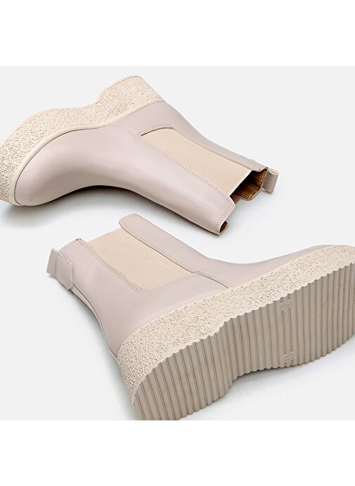 Bej Kadın Düz Bot - Görsel 7