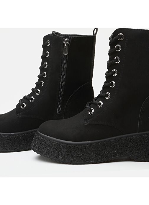 Siyah Kadın Düz Bot - Görsel 5