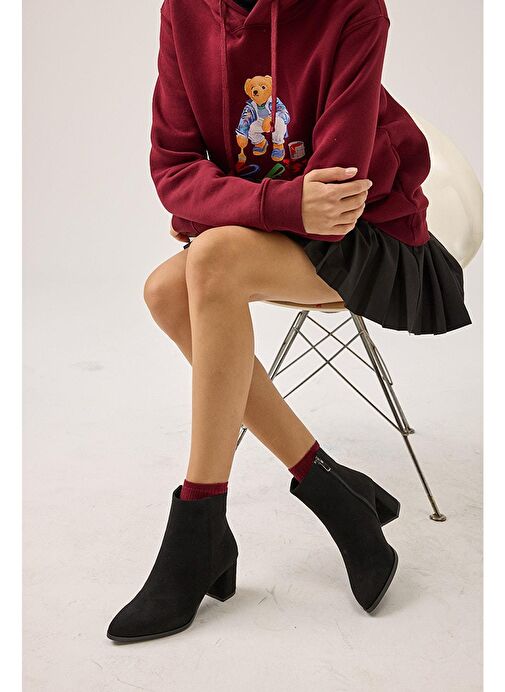 Siyah Kadın Topuklu Bot - Görsel 9