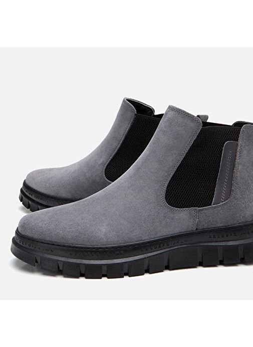 Hakiki Deri Gri Erkek Günlük Bot - Görsel 6