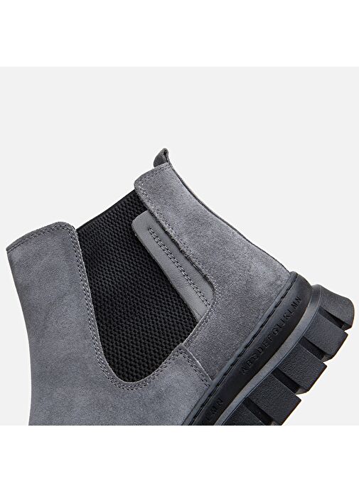 Hakiki Deri Gri Erkek Günlük Bot - Görsel 7