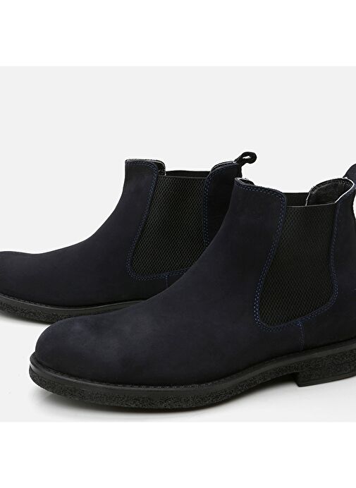 Hakiki Deri Lacivert Erkek Günlük Bot - Görsel 6