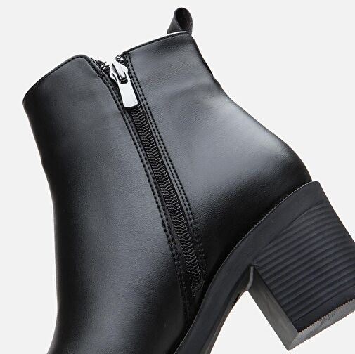 Kadın Fermuarlı Topuklu Bot - Görsel 5