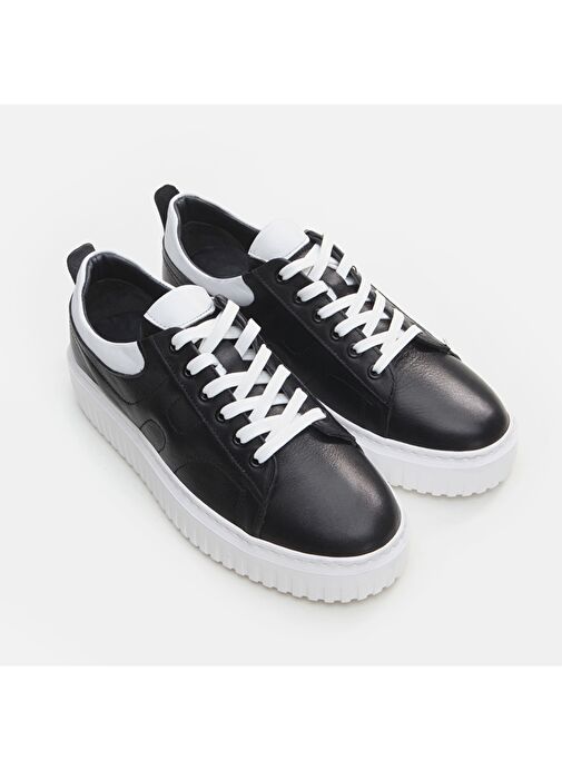 Hotiç Siyah-Beyaz Erkek Deri Sneaker 02AYH296300A100 - Görsel 3
