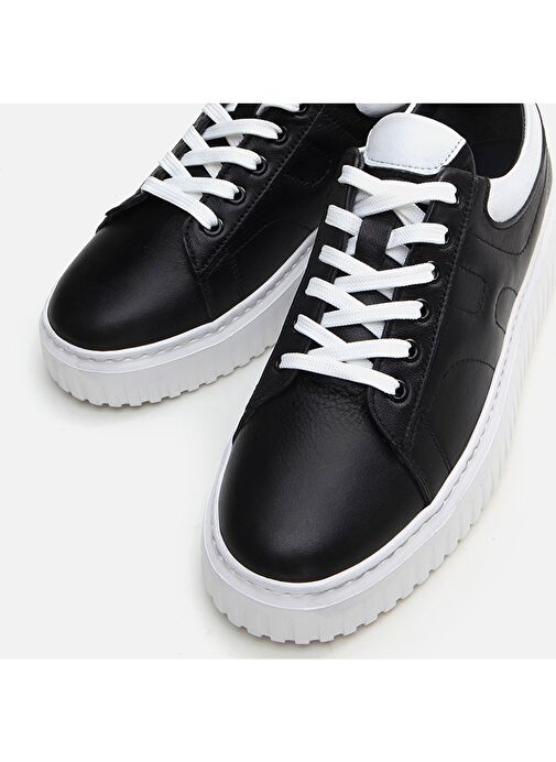 Hotiç Siyah-Beyaz Erkek Deri Sneaker 02AYH296300A100 - Görsel 5