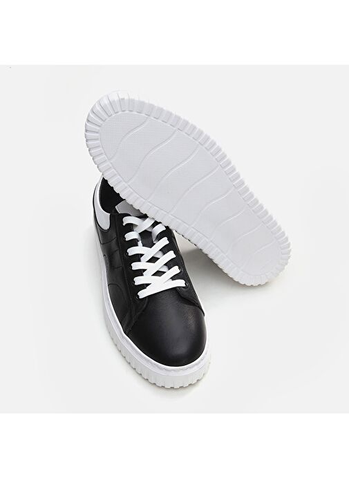 Hotiç Siyah-Beyaz Erkek Deri Sneaker 02AYH296300A100 - Görsel 8
