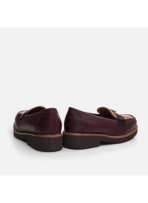 Hotiç Bordo-Bej Kadın Deri Loafer 01AYH291760A737 - Görsel 5