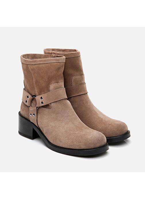 Hakiki Deri Vizon Kadın Western Topuklu Bot - Görsel 3