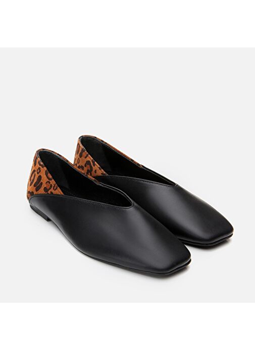 Hotiç Siyah-Leopar Kadın Deri Babet 01AYH297610A379 - Görsel 3