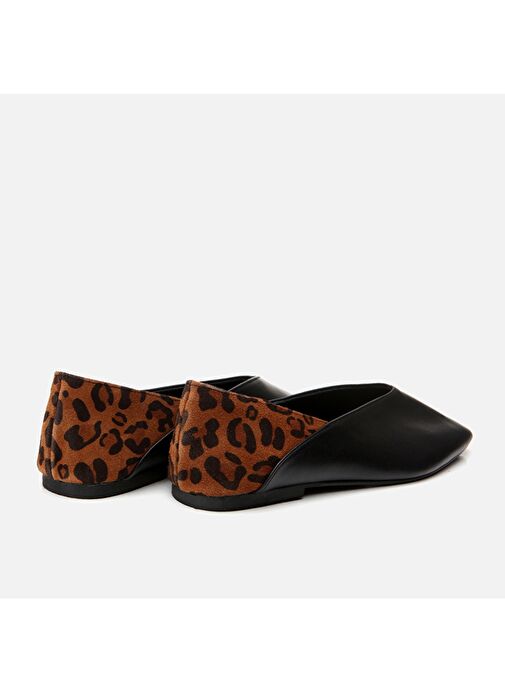 Hotiç Siyah-Leopar Kadın Deri Babet 01AYH297610A379 - Görsel 5