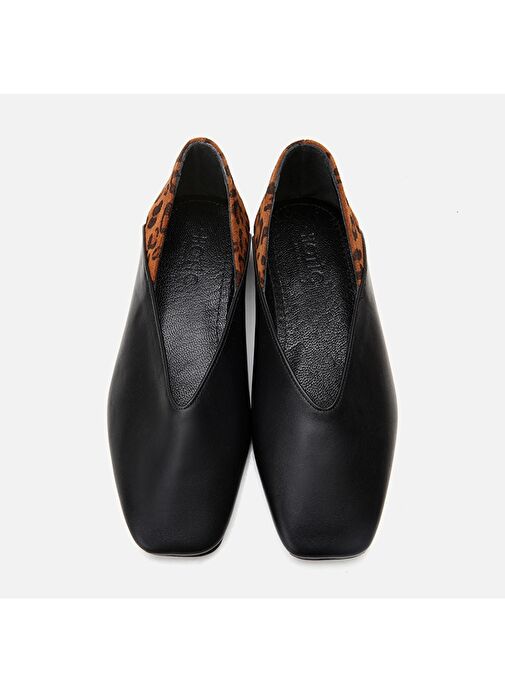 Hotiç Siyah-Leopar Kadın Deri Babet 01AYH297610A379 - Görsel 8