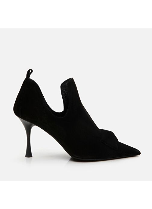 Hakiki Deri Siyah Kadın Topuklu Bot - Görsel 2