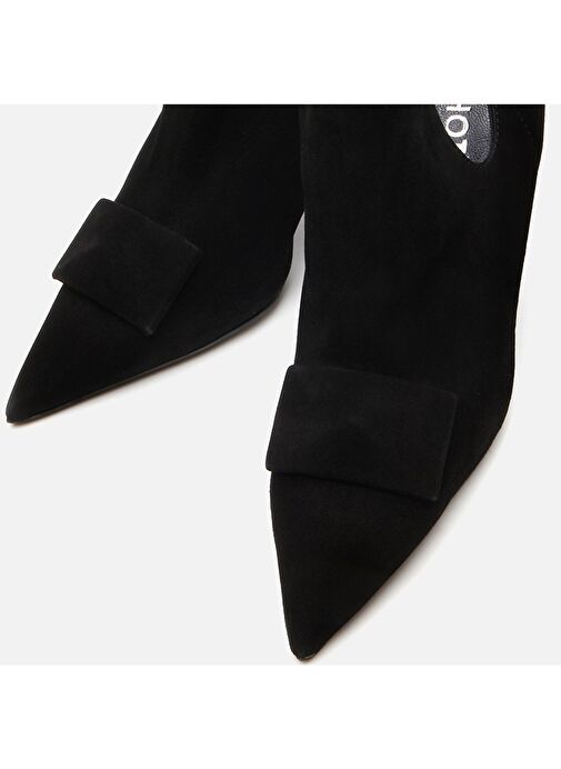 Hakiki Deri Siyah Kadın Topuklu Bot - Görsel 4