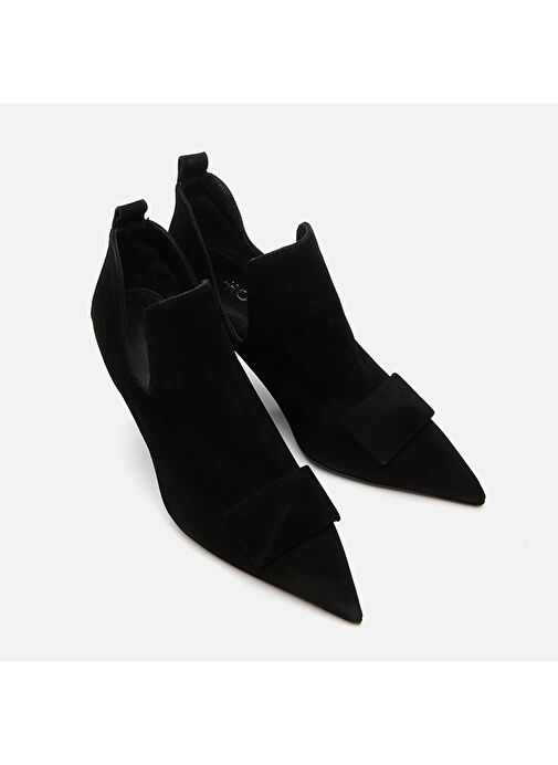 Hakiki Deri Siyah Kadın Topuklu Bot - Görsel 5