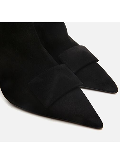 Hakiki Deri Siyah Kadın Topuklu Bot - Görsel 6