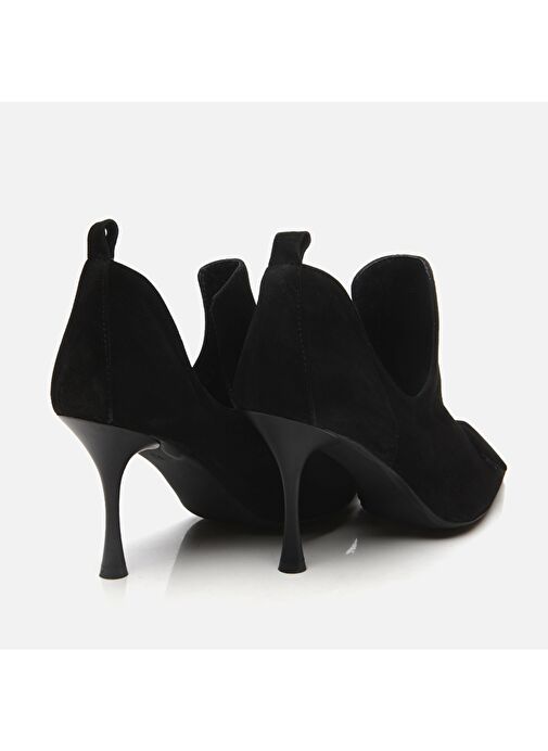 Hakiki Deri Siyah Kadın Topuklu Bot - Görsel 7
