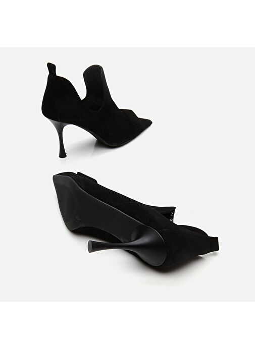 Hakiki Deri Siyah Kadın Topuklu Bot - Görsel 8