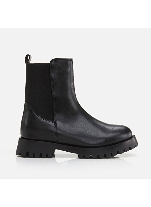 Siyah Yaya Kadın Düz Bot - Görsel 2