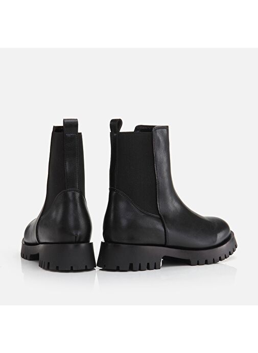 Siyah Yaya Kadın Düz Bot - Görsel 4