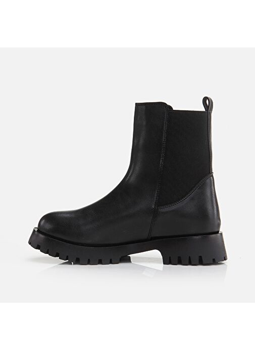 Siyah Yaya Kadın Düz Bot - Görsel 5