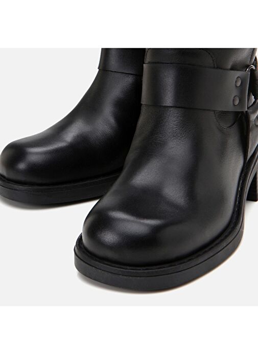 Hakiki Deri Siyah Kadın Çizme - Görsel 4