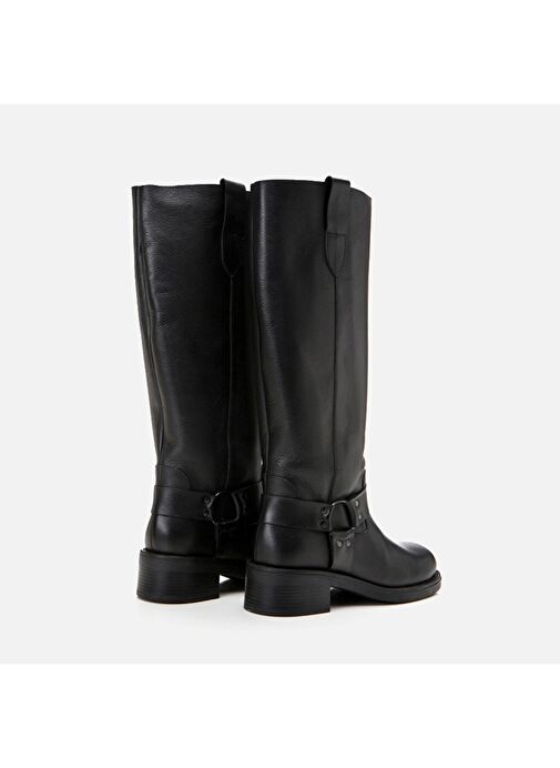 Hakiki Deri Siyah Kadın Çizme - Görsel 5