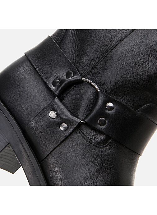 Hakiki Deri Siyah Kadın Çizme - Görsel 6