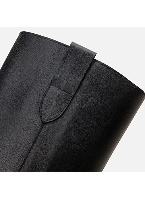 Hakiki Deri Siyah Kadın Çizme - Görsel 7
