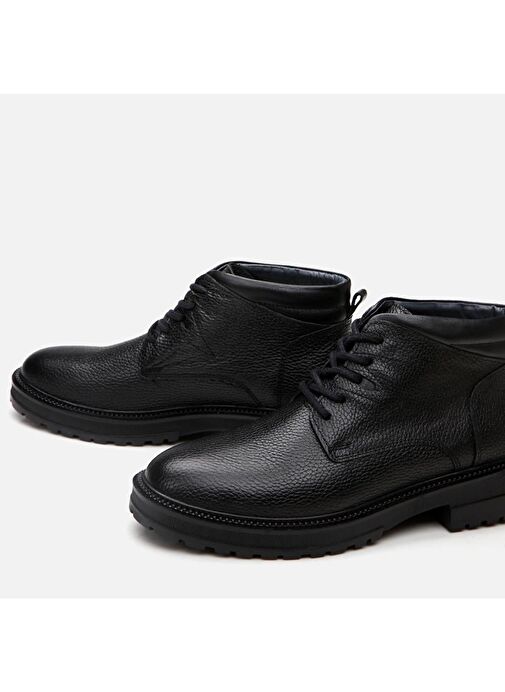 Hakiki Deri Siyah Erkek Günlük Bot - Görsel 4