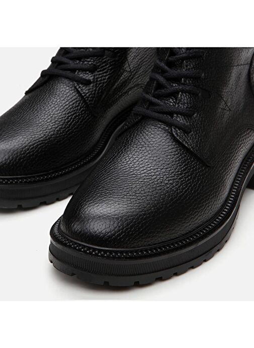 Hakiki Deri Siyah Erkek Günlük Bot - Görsel 5
