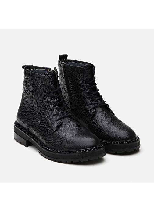 Hakiki Deri Siyah Erkek Günlük Bot - Görsel 3