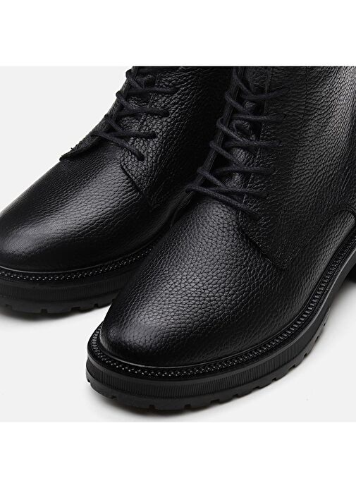 Hakiki Deri Siyah Erkek Günlük Bot - Görsel 5