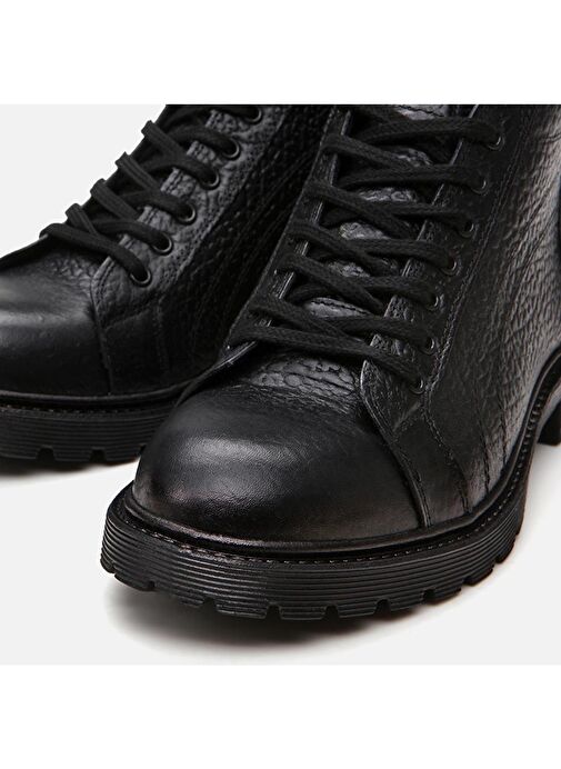 Hakiki Deri Siyah Erkek Günlük Bot - Görsel 5