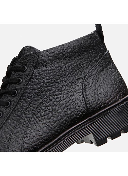 Hakiki Deri Siyah Erkek Günlük Bot - Görsel 7