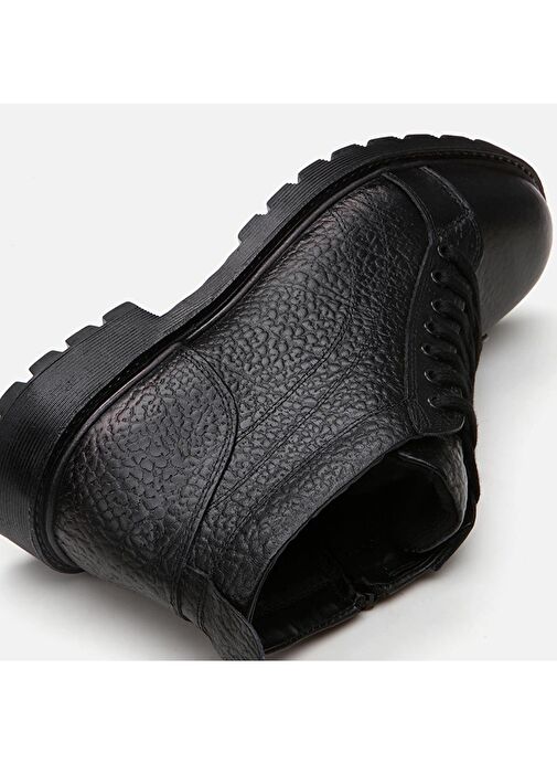 Hakiki Deri Siyah Erkek Günlük Bot - Görsel 9