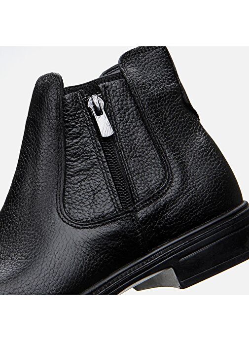 Hakiki Deri Siyah Erkek Günlük Bot - Görsel 9