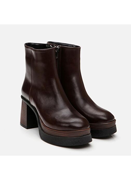 Kahve Kadın Topuklu Bot - Görsel 3