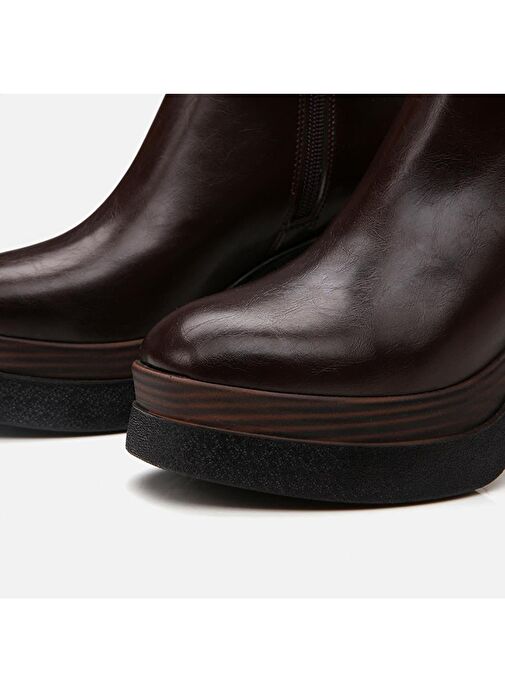 Kahve Kadın Topuklu Bot - Görsel 5