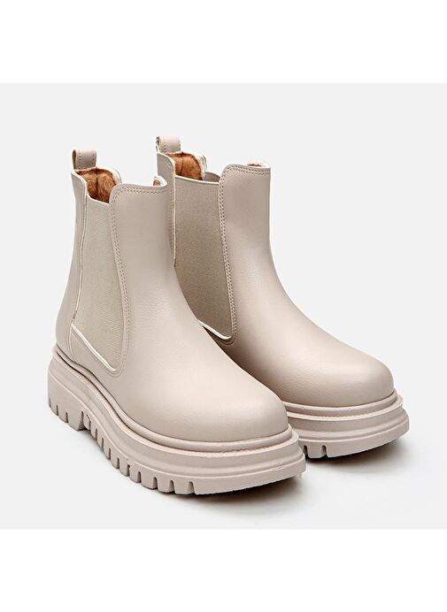 Bej Kadın Düz Bot - Görsel 3