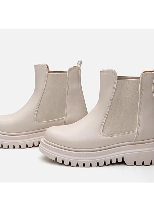 Bej Kadın Düz Bot - Görsel 4