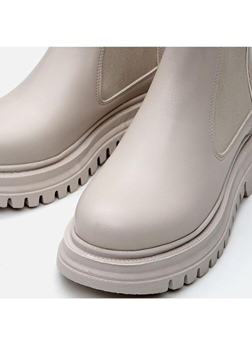 Bej Kadın Düz Bot - Görsel 5