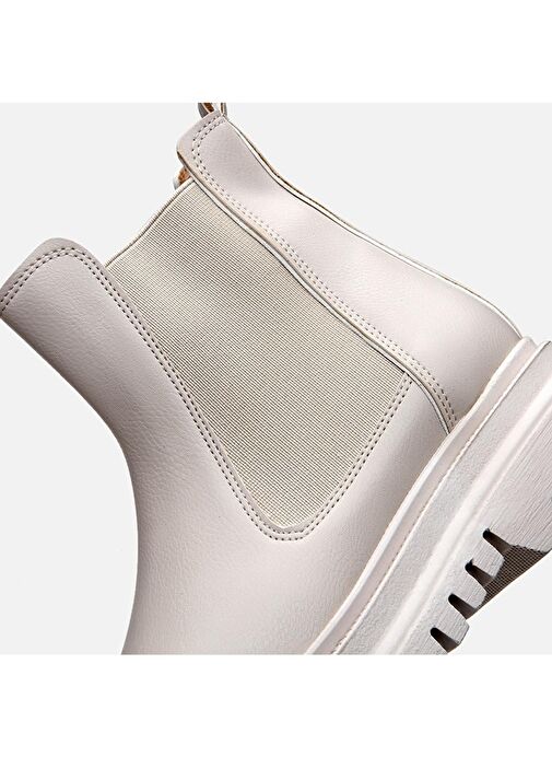 Bej Kadın Düz Bot - Görsel 6