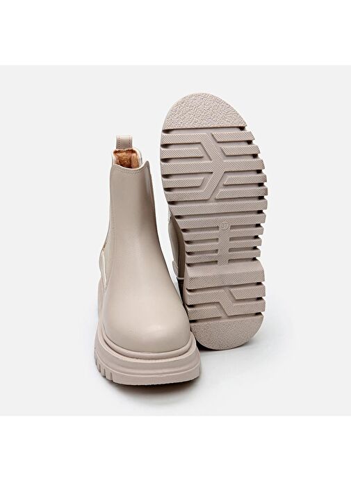 Bej Kadın Düz Bot - Görsel 9