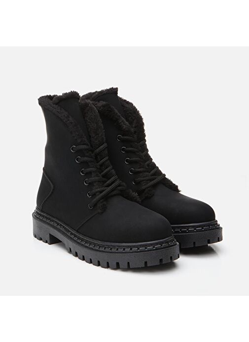 Siyah Kadın Düz Bot - Görsel 3