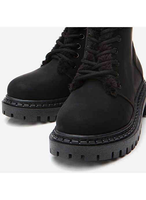 Siyah Kadın Düz Bot - Görsel 4