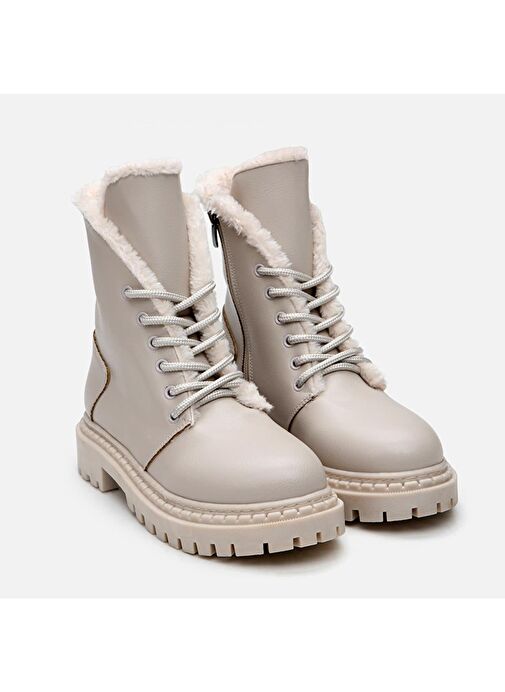 Bej Kadın Düz Bot - Görsel 3